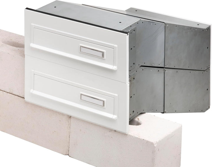 Burg-Wächter Durchwurfkasten ohne Blende, A4 Einwurf-Format, Verzinkter Stahl, Kasten 795, Weiss, Du