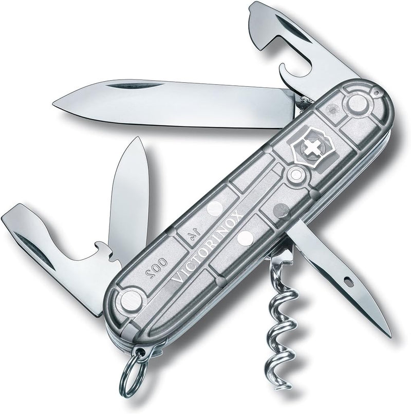 Victorinox Taschenmesser Spartan (12 Funktionen, grosse Klinge, Korkenzieher) 91mm Silber Transparen