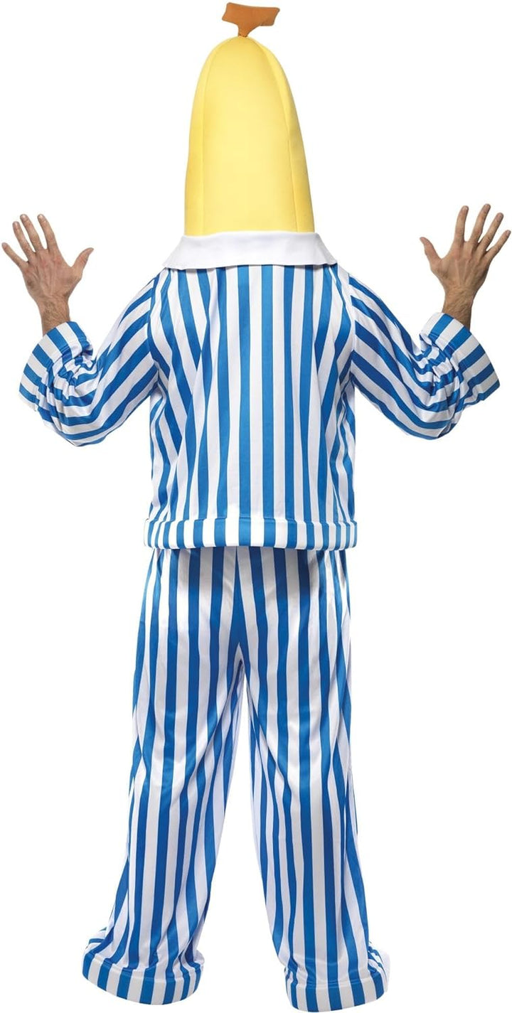 Smiffys, Unisex Bananas in Pyjamas Kostüm, Oberteil, Hose, Kopfteil und Überschuhe, Grösse: M, 33131