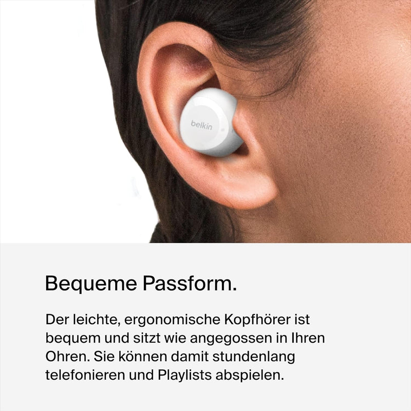 Belkin SoundForm Bolt True Wireless In-Ear-Kopfhörer, kabelloser Kopfhörer mit Mikrofon, Akkulaufzei