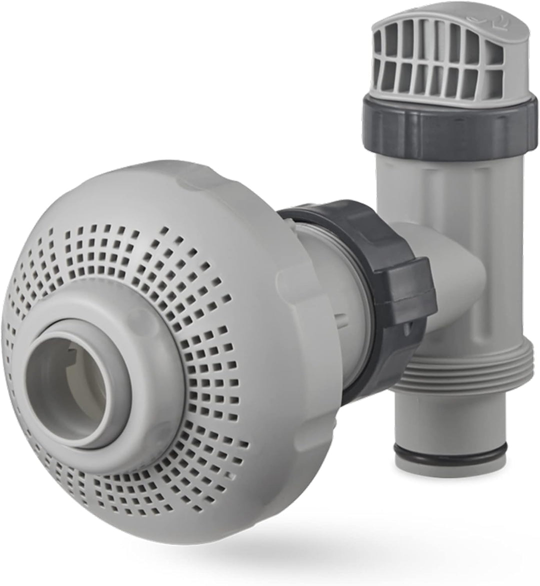 Intex Acrylnitril Butadien Styrol (ABS), 26005 Anschluss-Set Ø 38 mm Poolzubehör, Grau Single, Singl