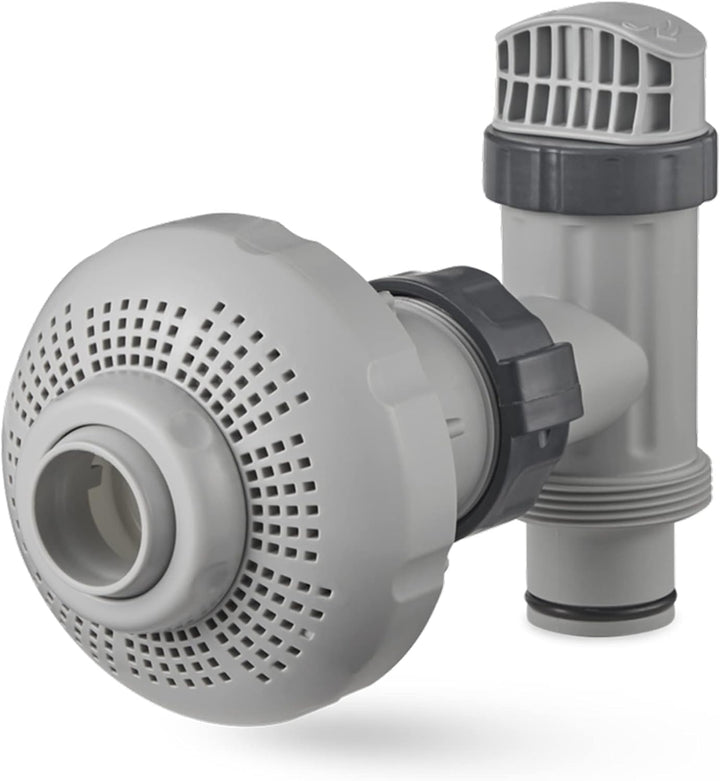 Intex Acrylnitril Butadien Styrol (ABS), 26005 Anschluss-Set Ø 38 mm Poolzubehör, Grau Single, Singl