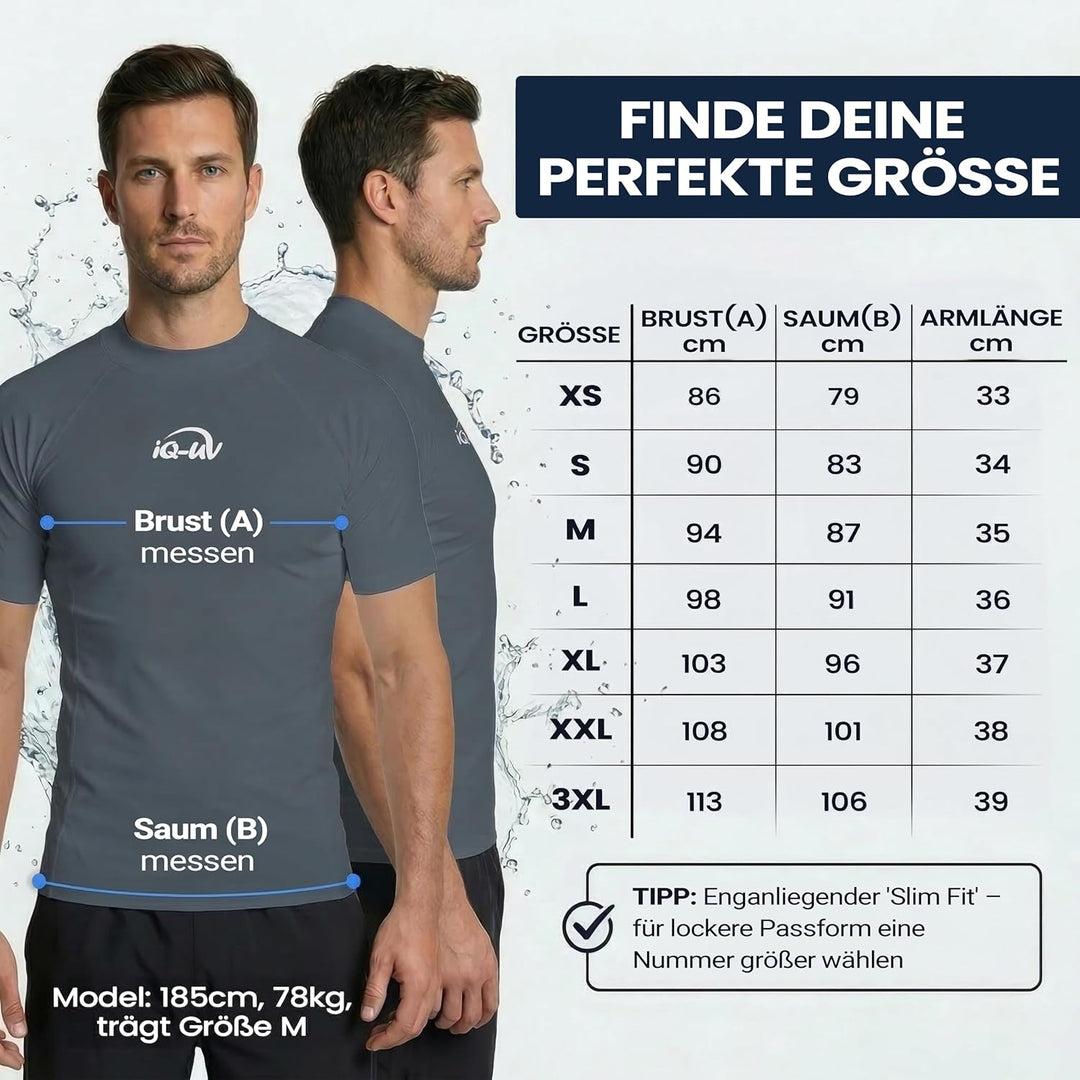 iQ-UV Shirt Herren Slim Fit Grau (Ash) M, Grau (Ash) M