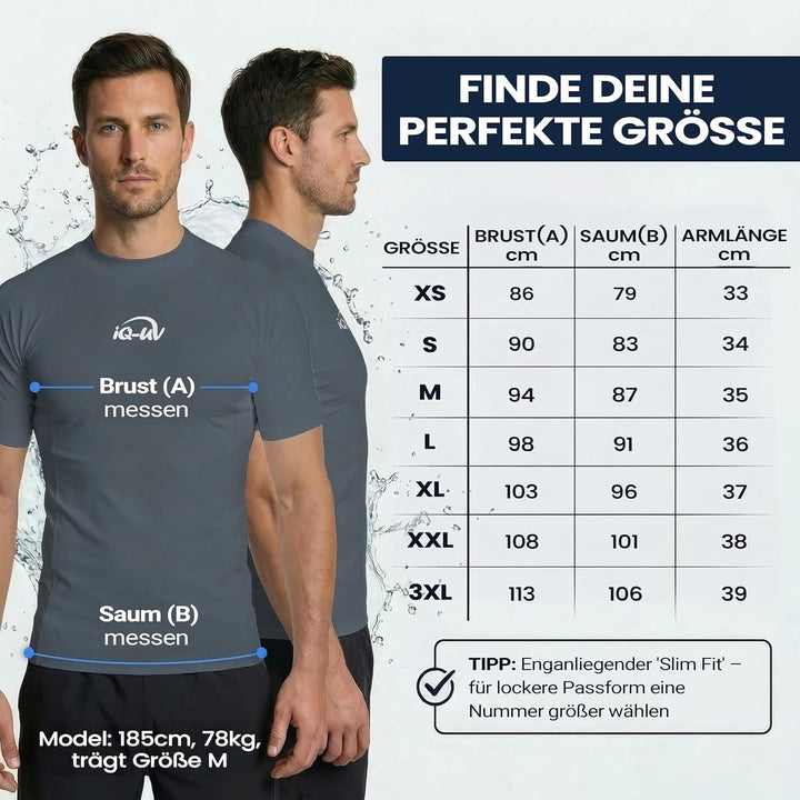 iQ-UV Shirt Herren Slim Fit Grau (Ash) M, Grau (Ash) M