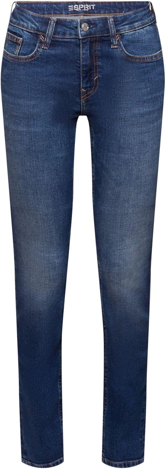 ESPRIT Schmale Jeans mit mittlerer Bundhöhe 25W / 32L 901/Blue Dark Wash, 25W / 32L 901/Blue Dark Wa