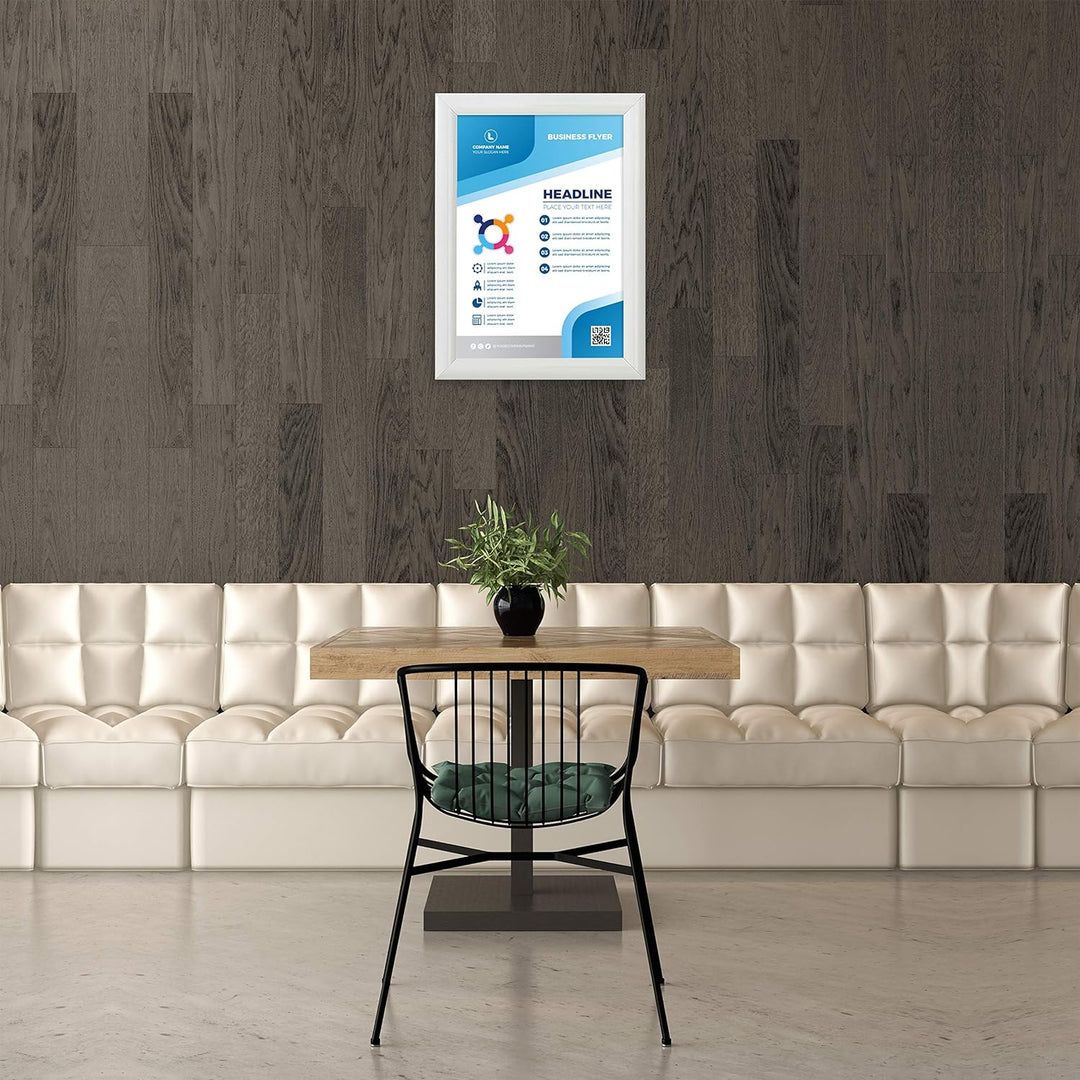 DISPLAY SALES Klapprahmen [5 St.] weiss DIN A4 25 mm Plakatrahmen Wechselrahmen | Ecken auf Gehrung