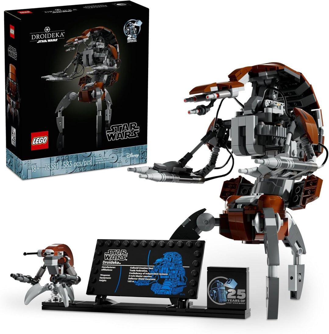 LEGO Star Wars Droideka Modell zum Bauen und Ausstellen, Sammlerstück Brick Built Destroyer Droid Fi