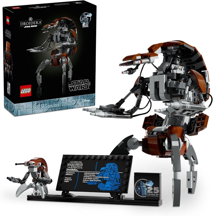 LEGO Star Wars Droideka Modell zum Bauen und Ausstellen, Sammlerstück Brick Built Destroyer Droid Fi