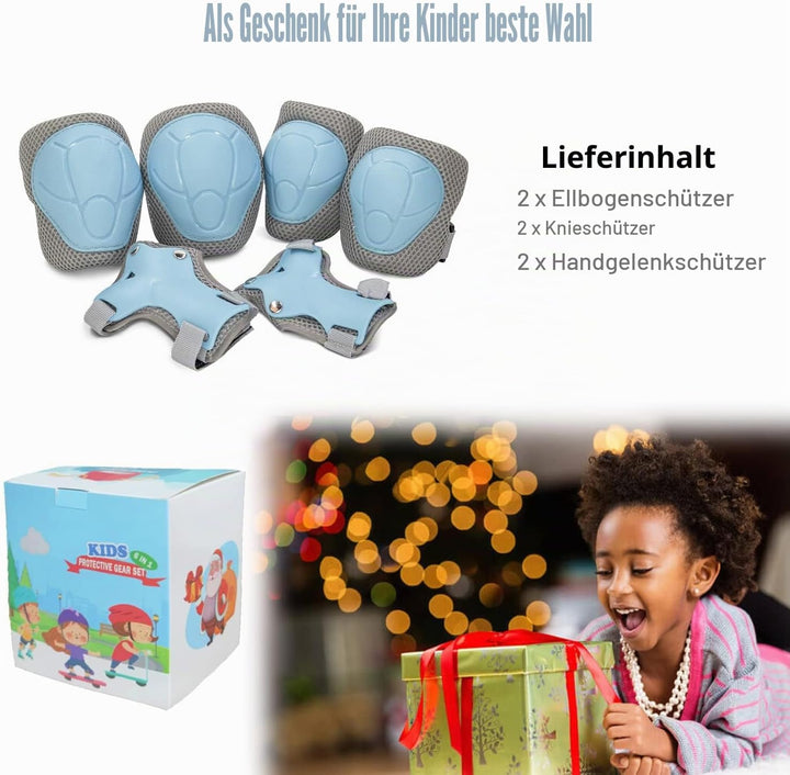 LANOVAGEAR Knieschoner Kinder Protektoren Knieschützer Set 2-8 Jahre Ellbogenschützer, Knieschützer