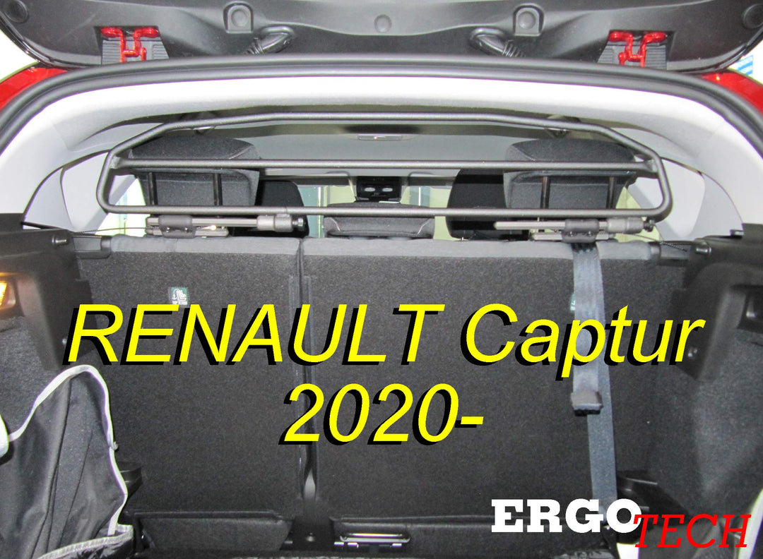 ERGOTECH Trenngitter Hundegitter für Renault Captur (ab BJ 2020), RDA65HBG-2HXXS, für Hunde und Gepä