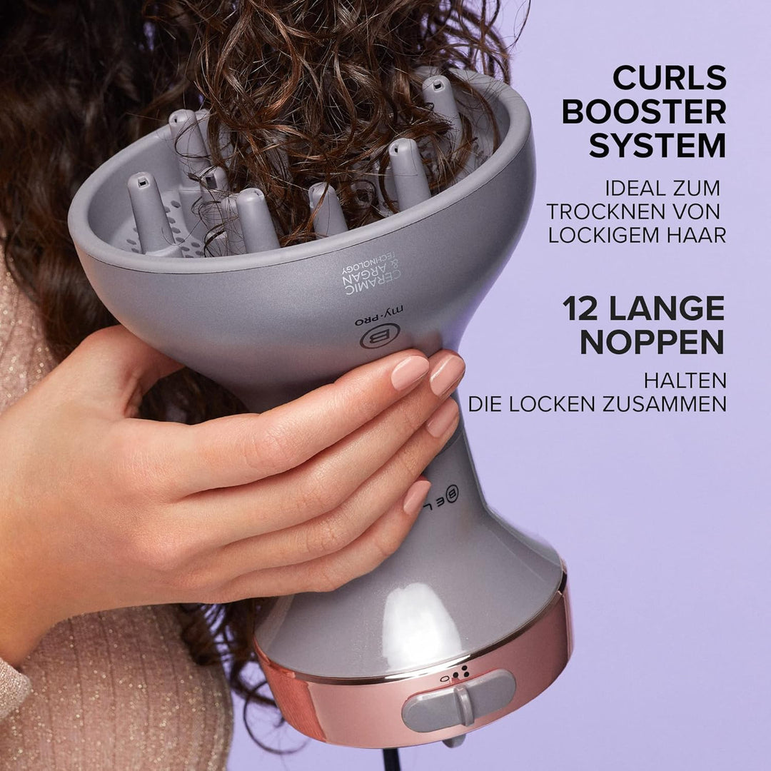 Bellissima Diffon Ceramic Argan Heissluftdiffusor für lockiges Haar, Keramik- und Arganöl-Technologi