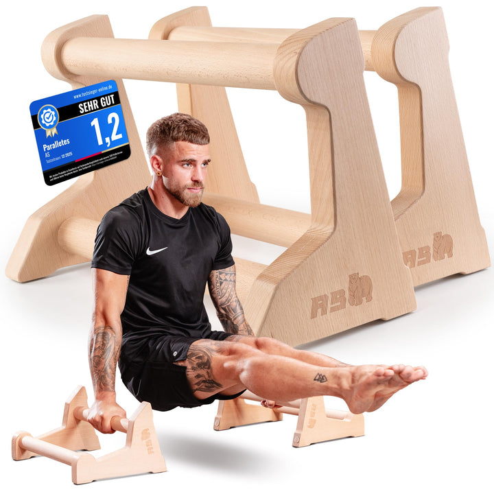 AS Calisthenics Griffe 3IN1 - Höhenverstellbare Parallettes für Push-ups, Dips & Handstand | Rutschf