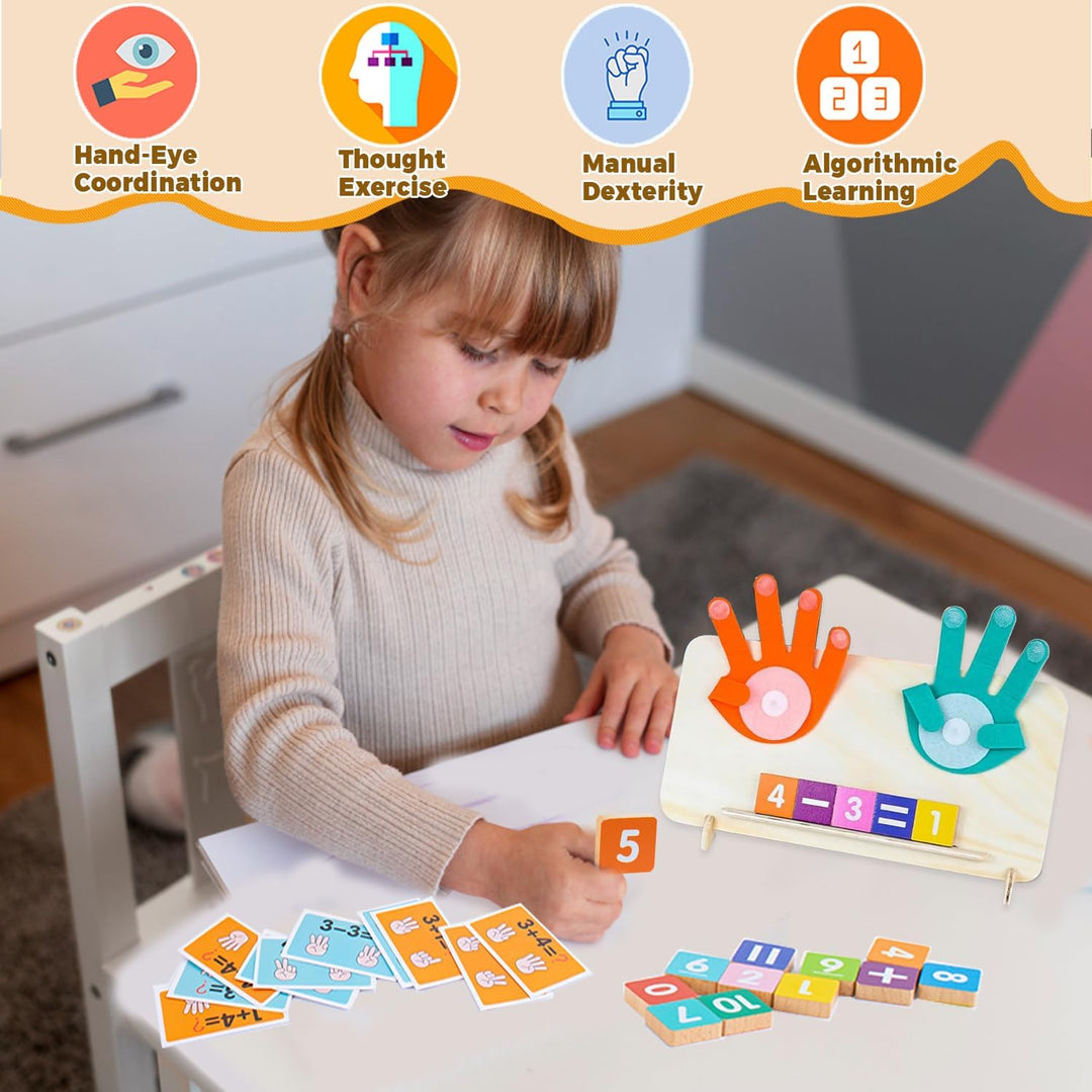Holz Mathe Spielzeug Zählen Lernen für Kinder,Mathe Montessori Spielzeug Spiele,Lernspiele Kinderspi