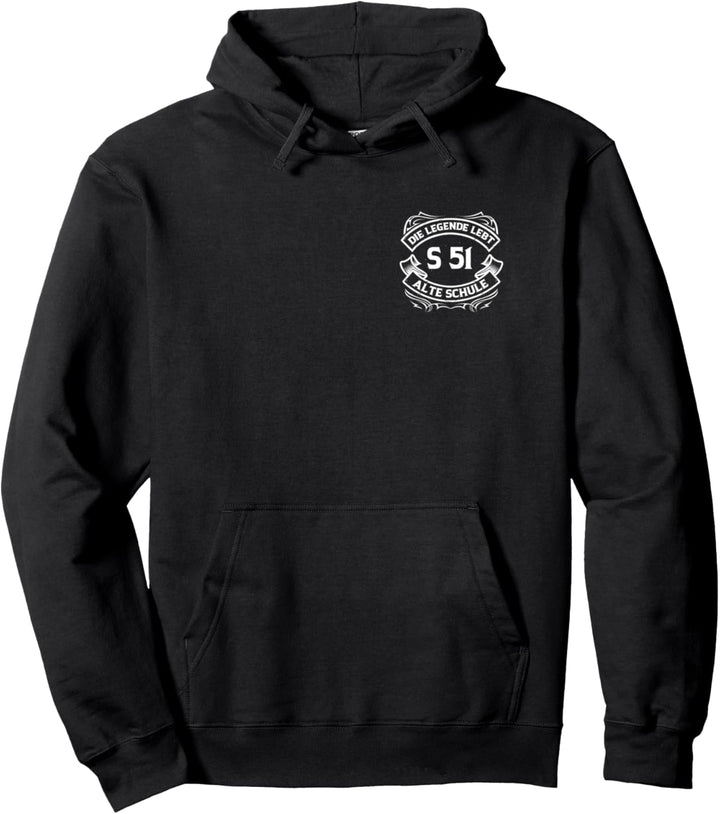 Moped Alte Schule Simson S51 Rücken-Design Pullover Hoodie