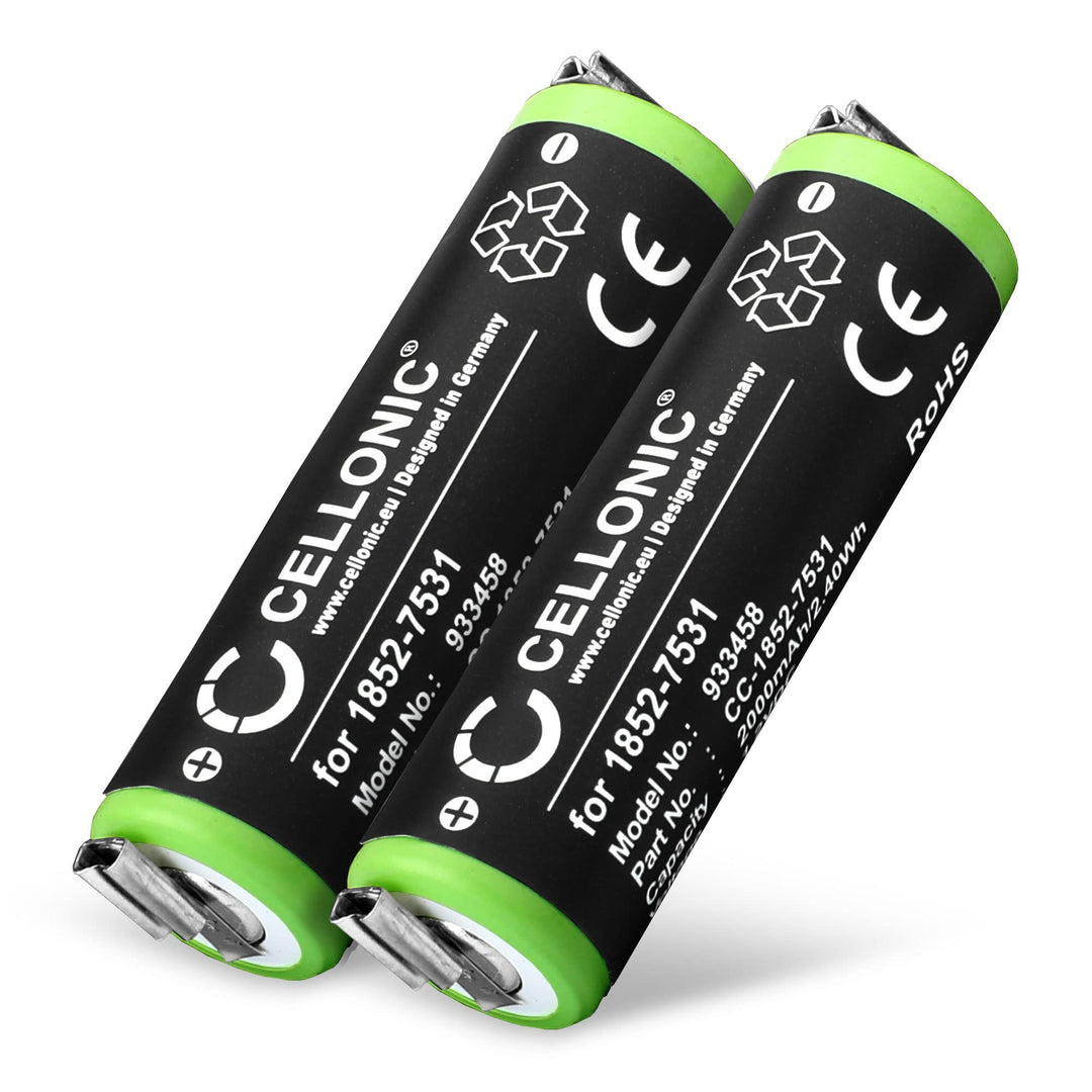 CELLONIC 2X 1852-7531 Ersatz Akku für Moser ChroMini Pro (1591) / Easy Style 1881 / Tondeo Eco-XS/We