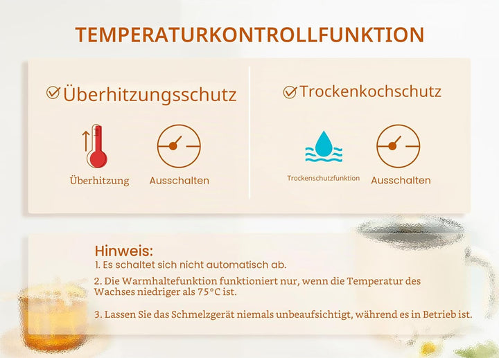 Wachsschmelzgerät zur Kerzenherstellung, 1,8 l, elektrischer Wachsschmelzgerät mit Ausgiesser, Kerze