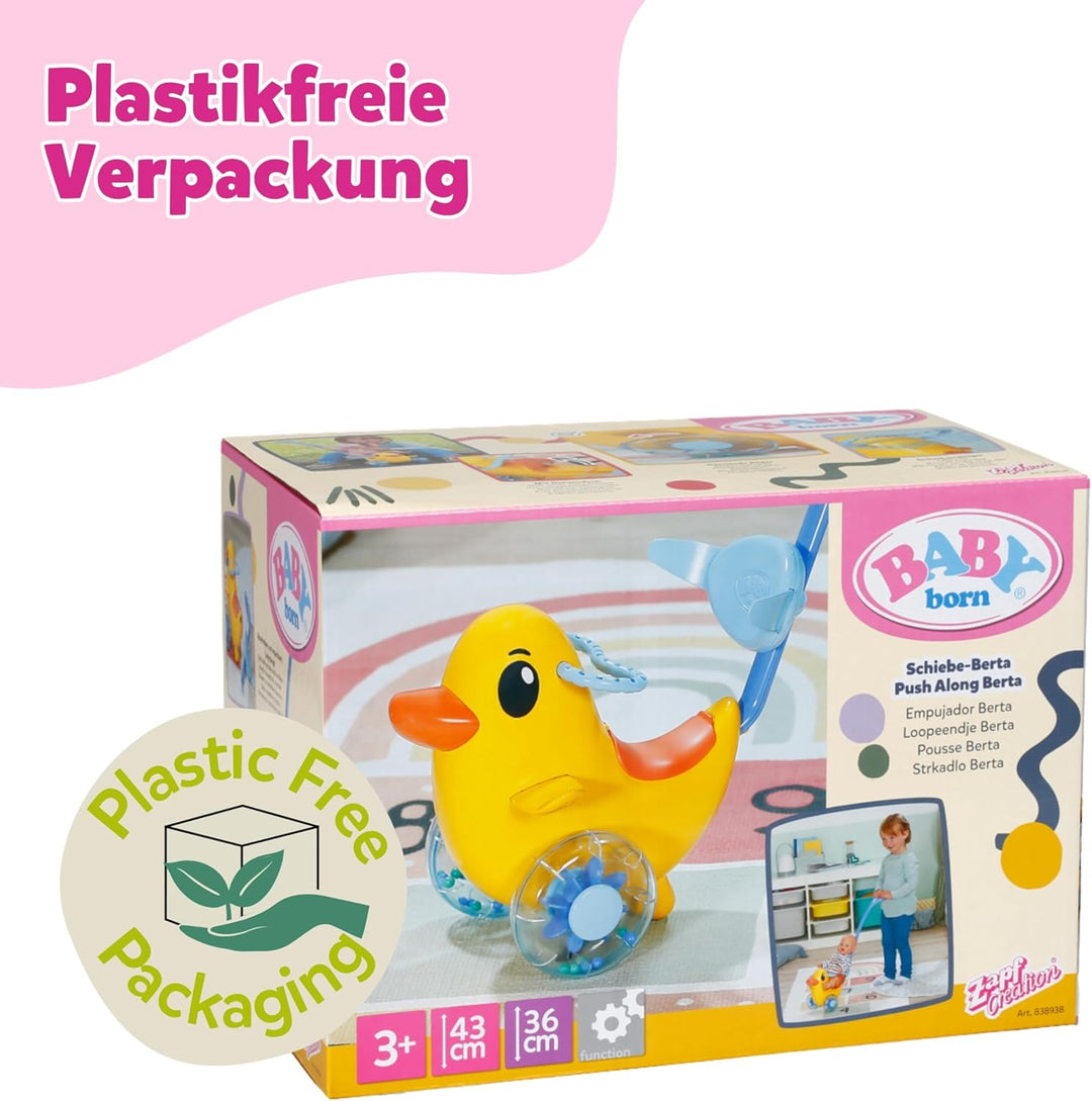 BABY born Schiebe-Berta - Mit Lenkstange & funktionsfähigen Rädern - Für 36 cm & 43 cm Puppen - Hoch