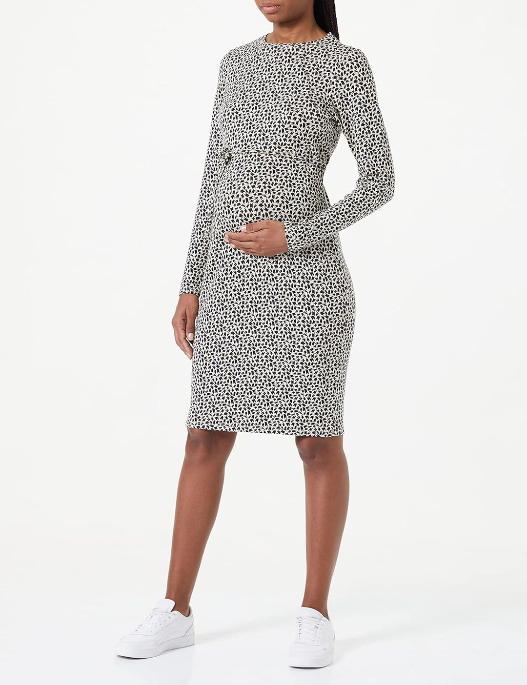 Noppies Maternity Damen Dress Rolla Nursing Long Sleeve Allover Pint Kleid, Oatmeal-P807, XL
