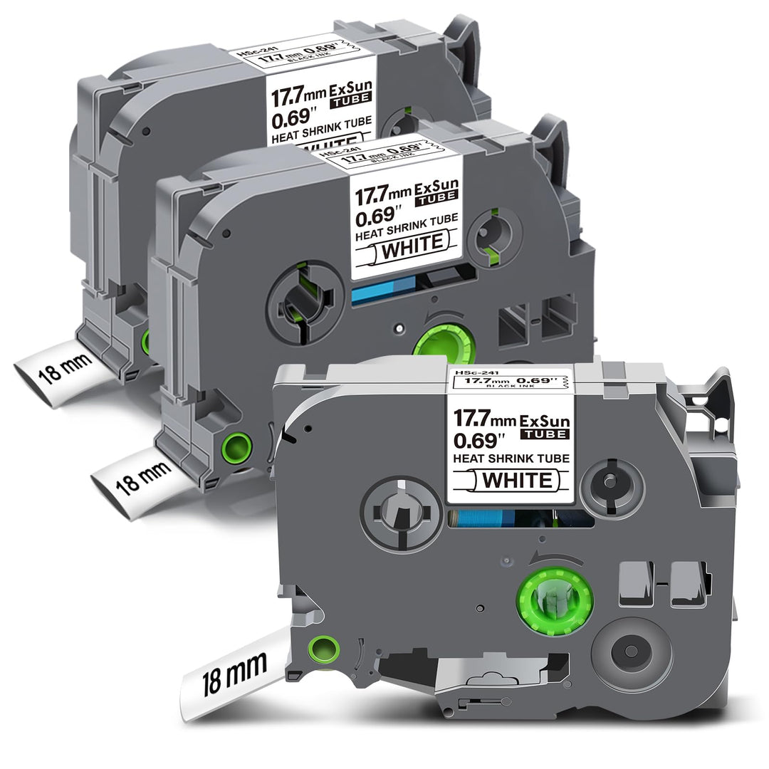 3er-Pack 17,7mm Schrumpfetikett Kompatibel für Brother HSe-241 HSe241 HS241 Hsc241 Schrumpfschläuche