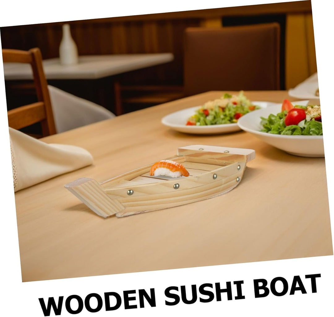 Housoutil Boot Geformtes Gericht Sashi-Platte Aus Holz Sushi-Boot-Platte Sushi-servierboot Japanisch