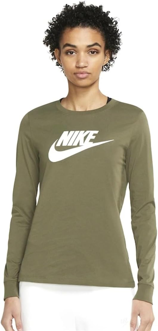 Nike Damen Sportswear Shirt (1er Pack) S Medium Olive/White, S Medium Olive/White