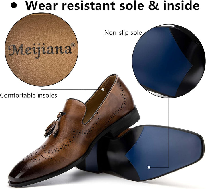 MEIJIANA Herren Mokassins Klassische Herren Anzug Schuhe Elegante Schuhe Leder Sommer Freizeitschuhe