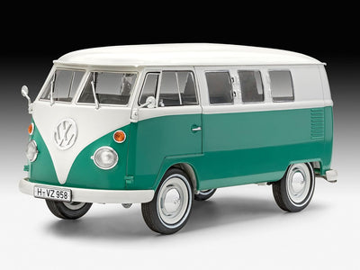 Revell 07675 Volkswagen VW T1 Bus Bulli, Automodellbausatz 1:24, 18 cm originalgetreuer Modellbausat