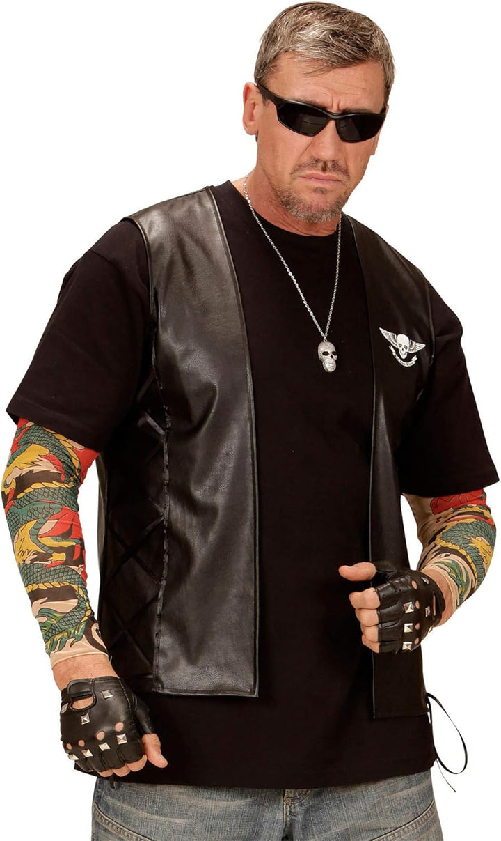 Widmann - Biker Weste West Coast im Lederlook, Accessoire, Halloween, Karneval, Mottoparty XL, XL