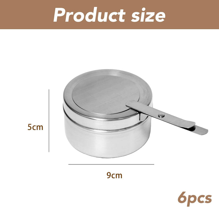 6 Stück Brennpastenbehälter mit Deckel Brennpastenbehälter Edelstahl Brennpaste Behälter Durchmesser