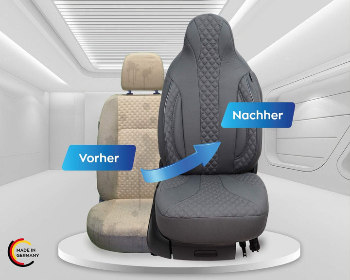 BREMER SITZBEZÜGE Mass Piloten Auto Schonbezüge kompatibel mit Smart fortwo 453 Fahrer &amp; Beifahrer a