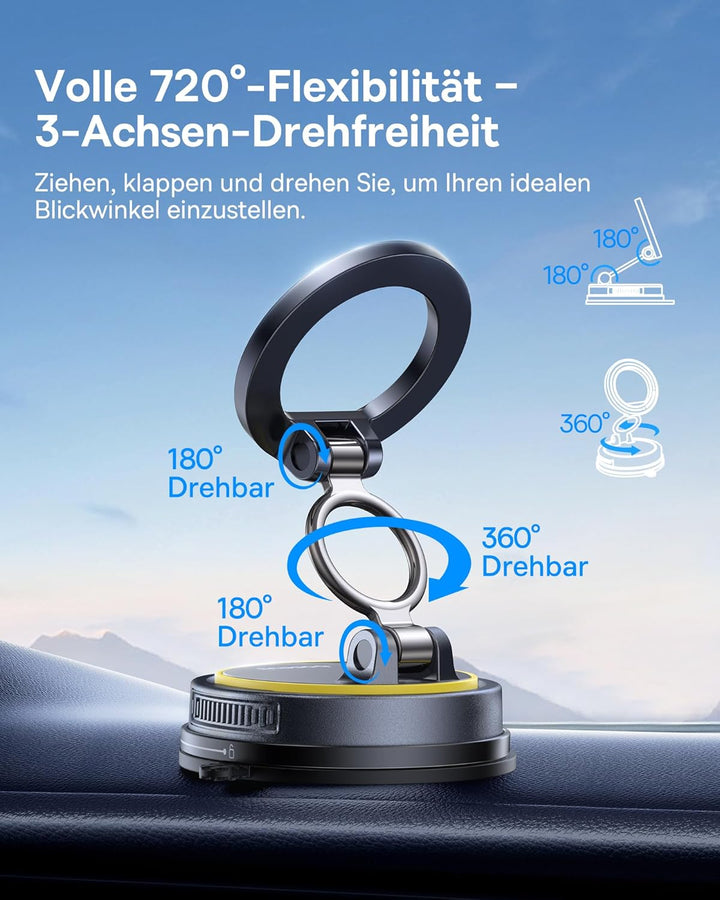 Baseus VC2 Flex Vakuum Magnet Handyhalterung Auto, Magnetische Magsafe Handy Halterung Auto Saugnapf
