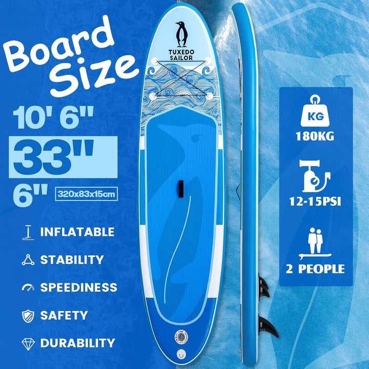 Tuxedo Sailor Stand Up Paddle Board 240/320/365cm Inflatable Paddle Boards for Adults and Kinder Sta