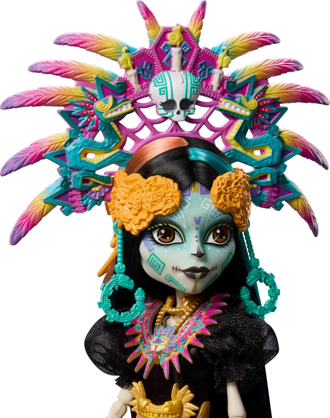 Monster High Puppe, Skelita Calaveras Día de Muertos 2025 Sammelfigur, Robe im Aztekenstil mit bunte
