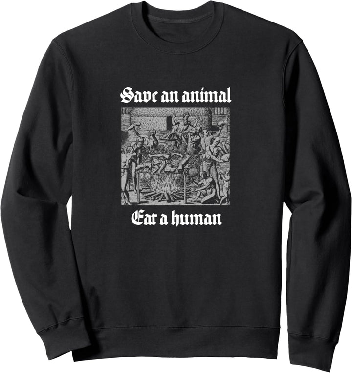 Save An Animal Eat A Human Goth Occult Punk Baphomet Sweatshirt