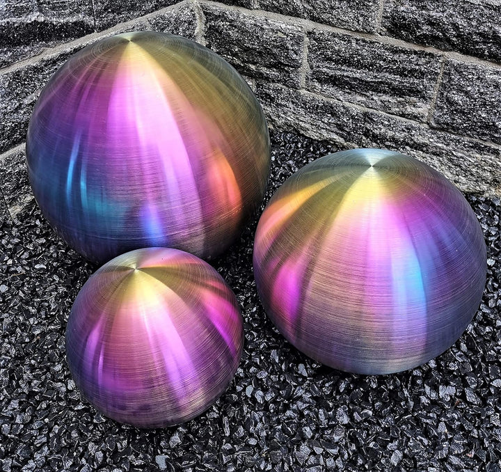 Dekokugel aus Edelstahl 30 cm Edelstahl Rainbow matt gebürstet Dekorationskugel Edelstahlkugel