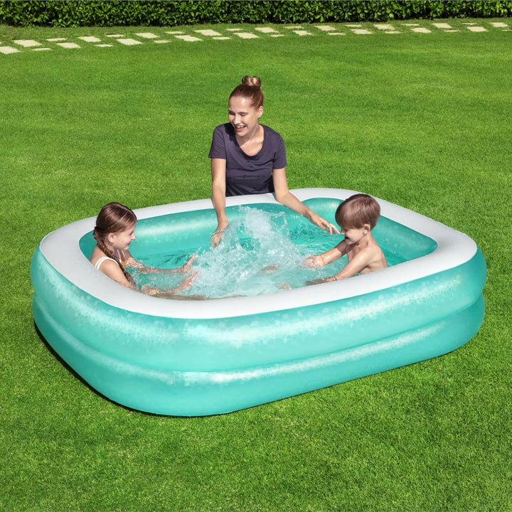 Bestway 54005 Aufblasbarer durchsichtiger Familienpool, 201 x 150 x 51 cm - Grün, 201 x 150 x 51 cm