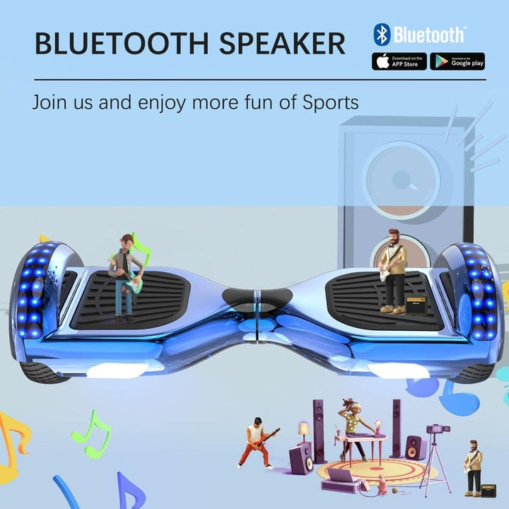 RCB Hoverboards 6,5 Zoll Skateboard Kinder und Jugendliche Hoverboards mit Bluetooth - Led Licht Seg