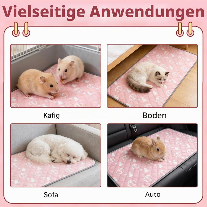 2 Stück 60x120cm Meerschweinchen Unterlage Waschbar: Pipipads Meerschweinchen, Rosa, wasserdichte Su