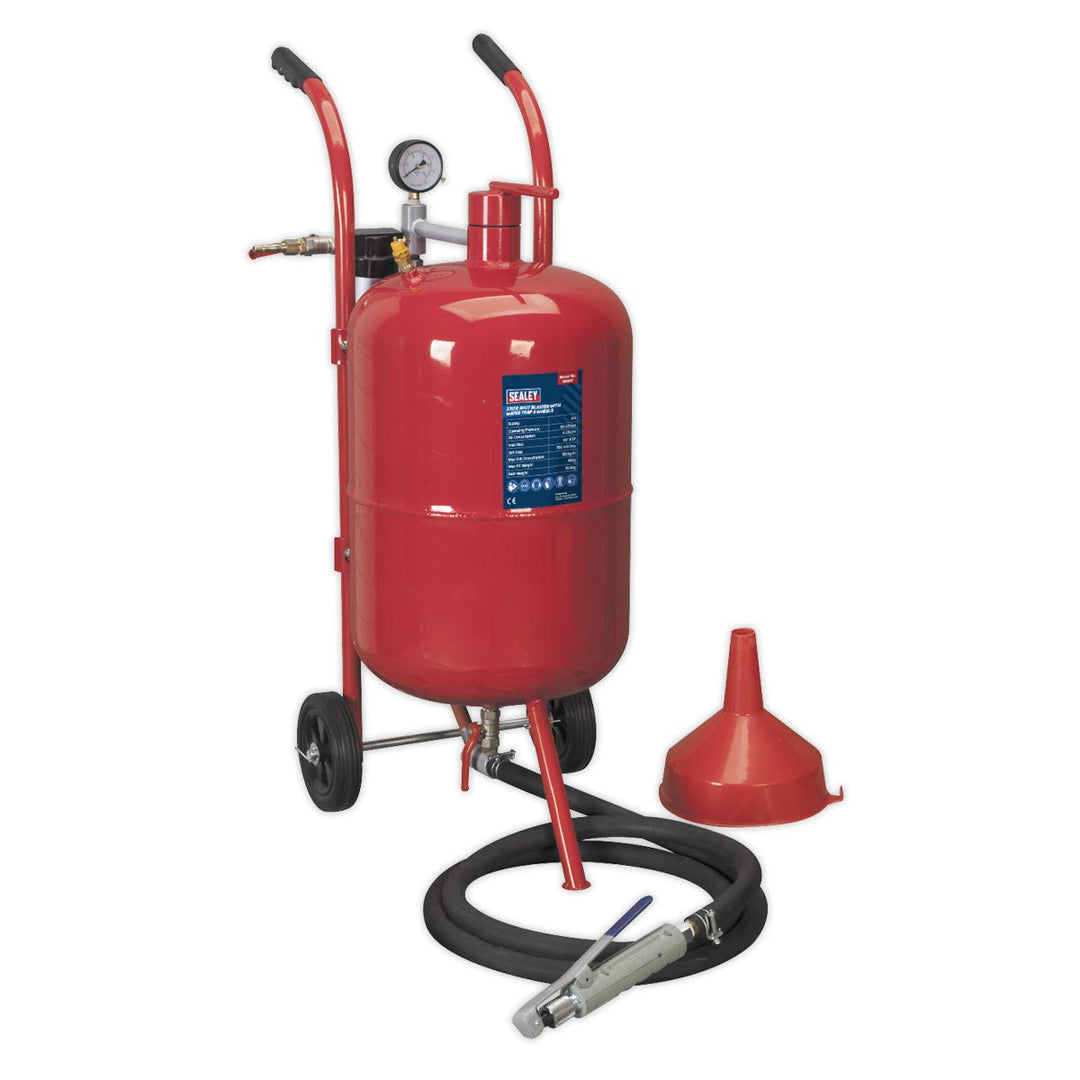 Sealey Sb997 Shot Blaster mit Wasserabscheider und Rädern, 37 l