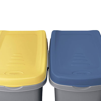 Casaria® 3x Mülleimer Küche 25L mit Deckel Set Geruchsdicht Müllbeutelhalterung Kunststoff Abfalleim