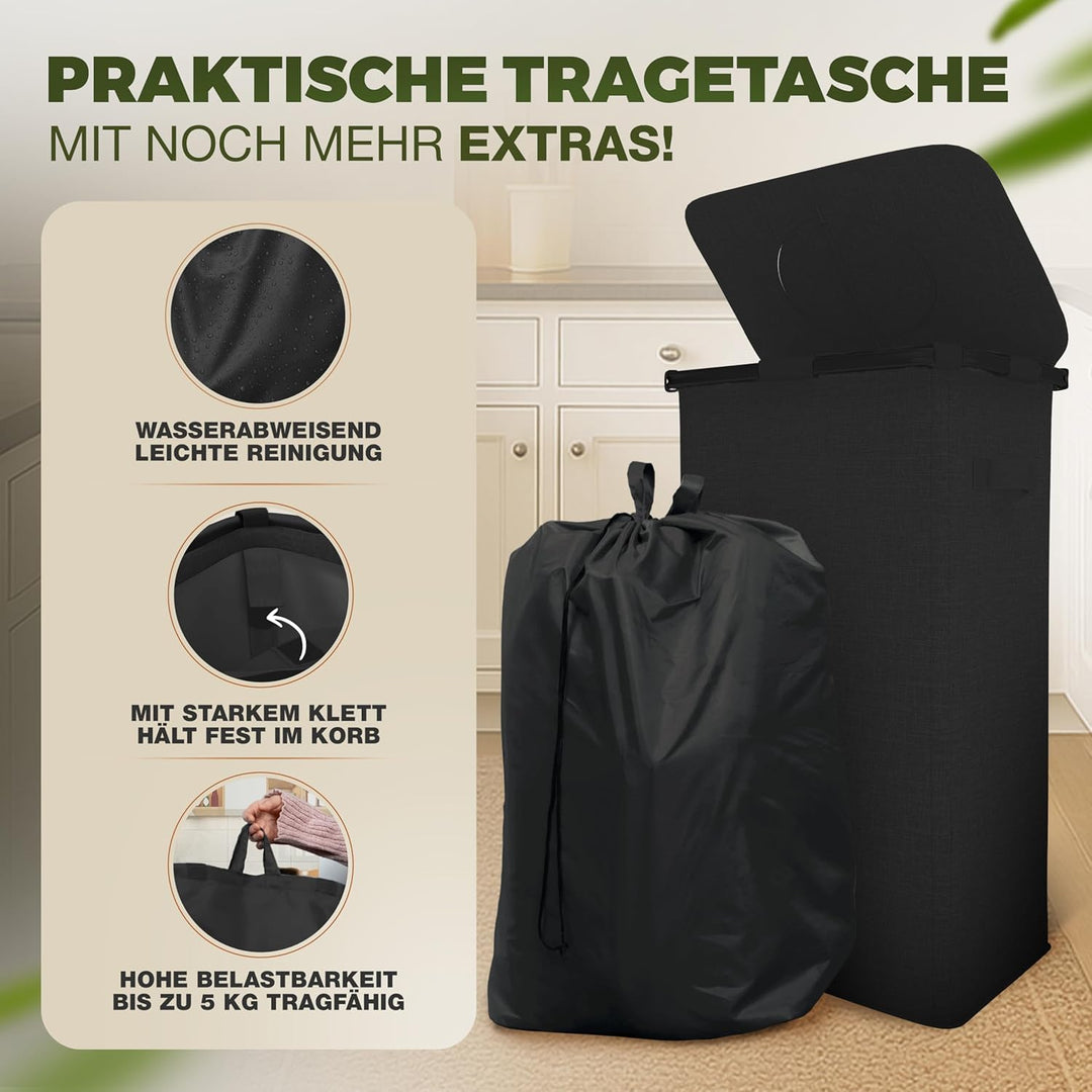 Pfandflaschen Sammelbehälter Metallrahmen mit Tragetasche, Reissverschluss und Drehdeckel am Pfandfl