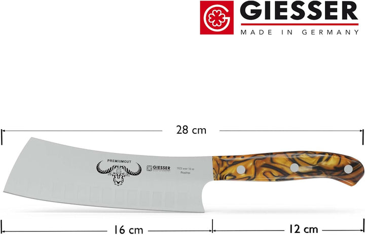 GIESSER seit 1776 - Made in Germany - Japanisches Kochmesser 16 cm, Kullenschliff, Spicy Orange, Pre