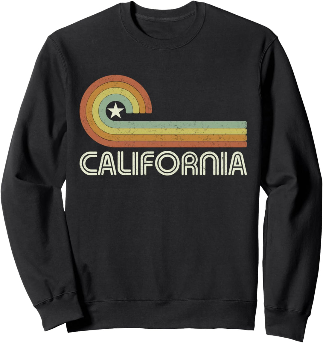 70er 80er Retro Vintage Sunset Surfer CA California Sweatshirt