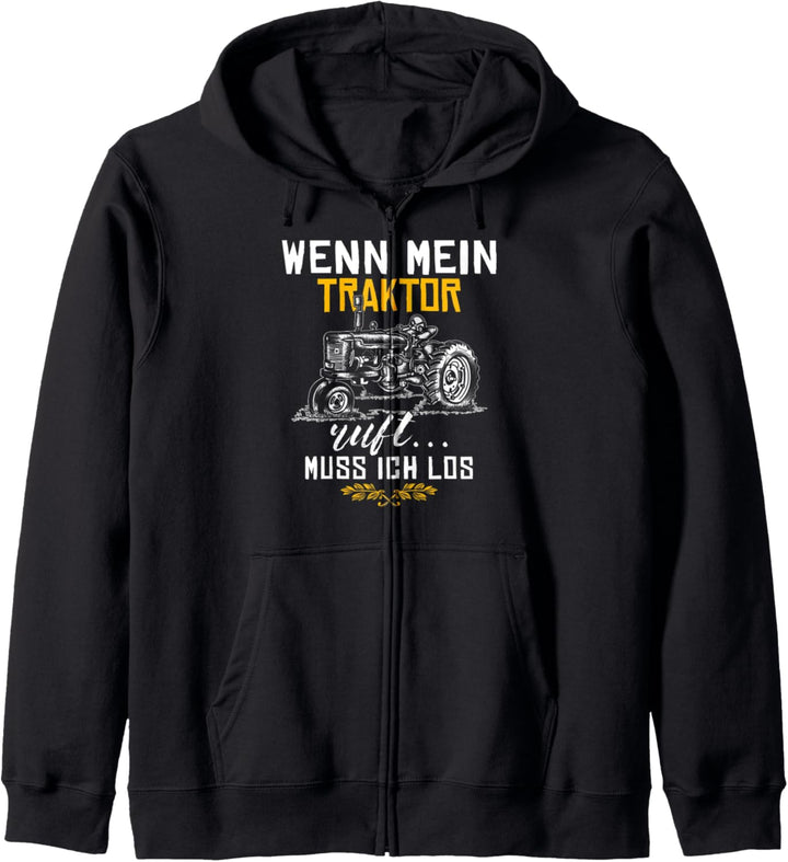 Traktor Landwirt Geschenk Motiv mit Spruch Bauer Agrarstarz Kapuzenjacke