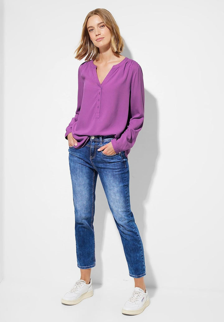 Street One Damen Bluse in Unifarbe 38 Meta Lilac, 38 Meta Lilac