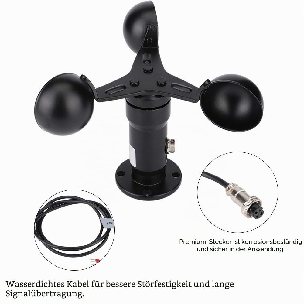 Becherförmiger Windsensor, 360-Grad-Windgeschwindigkeitsmessung, 0–10 V Digitales Anemometer, Windri