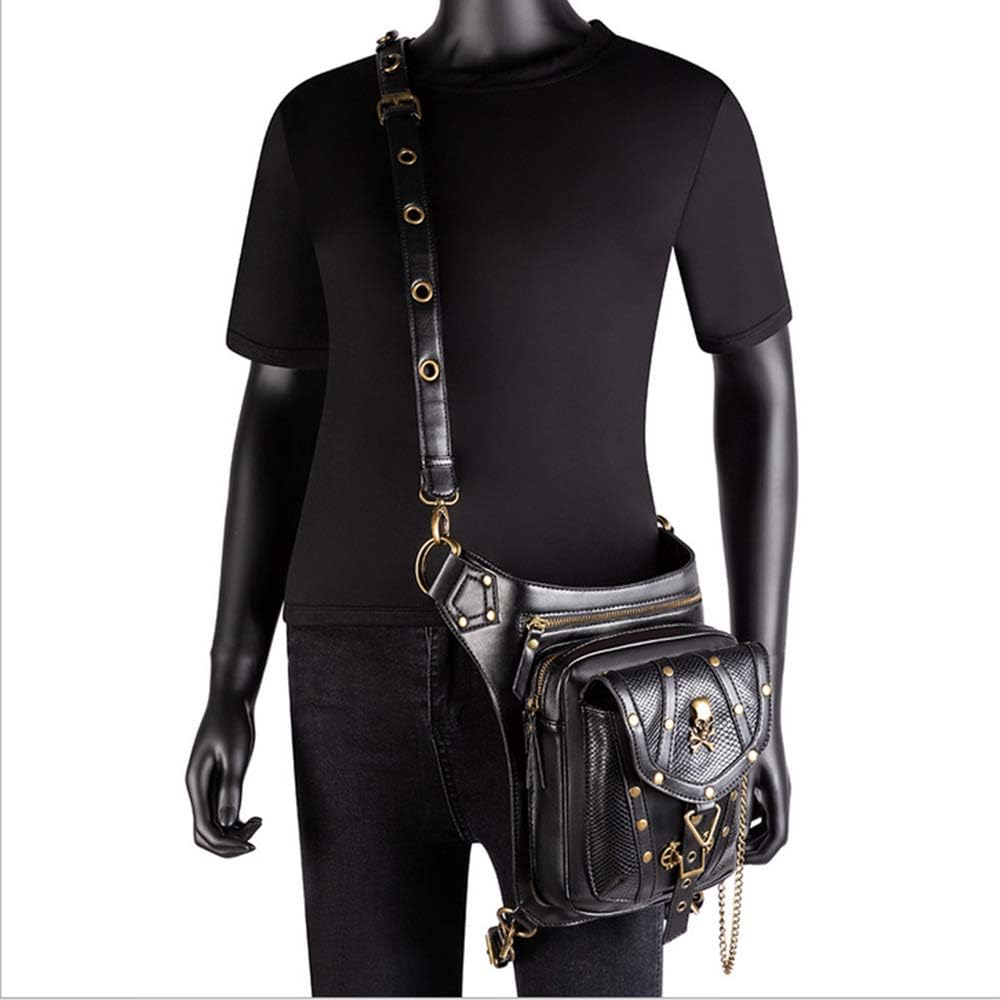 Segater Gothic Steampunk Gürteltasche, Männer und Frauen Drop Beinbeutel Armpackung Bauchtasche Schu