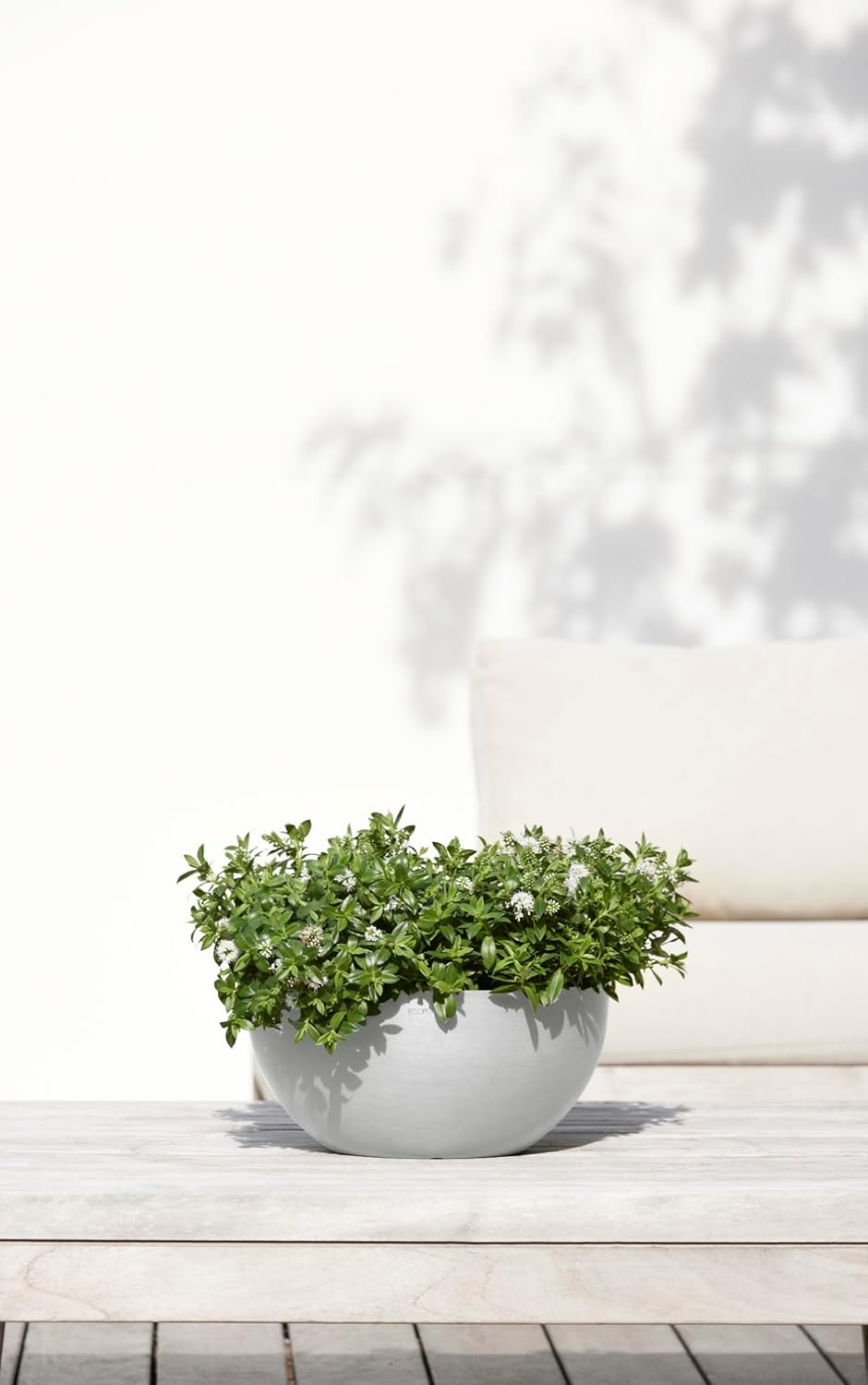 ECOPOTS Pflanzschale Blumentopf Brüssel Hellgrau Grau - Durchmesser Ø 30 cm rund gross - Pflanzentop