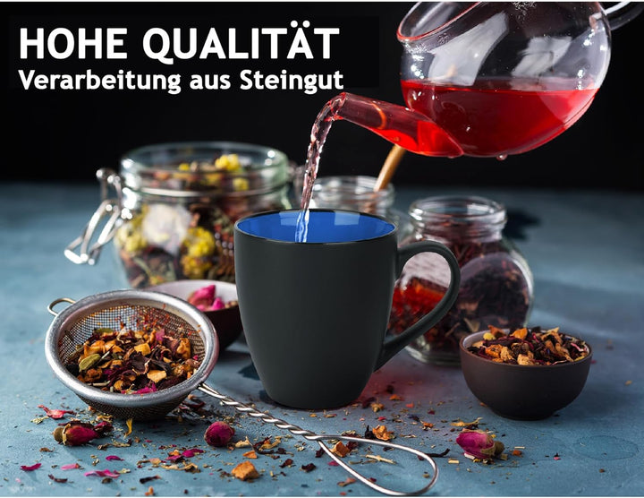 MIAMIO - 6 x 350 ml Kaffeetassen/Kaffeebecher Set - Tassen Set 6er Modern - Le Papillon Kollektion (