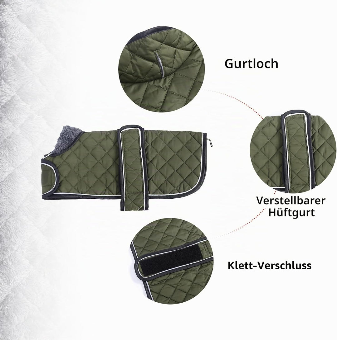 Geyecete - Warmer wintermantel für dackel Hunde,Hunde Winterjacken mit plüschfutter,Outdoor jacken m